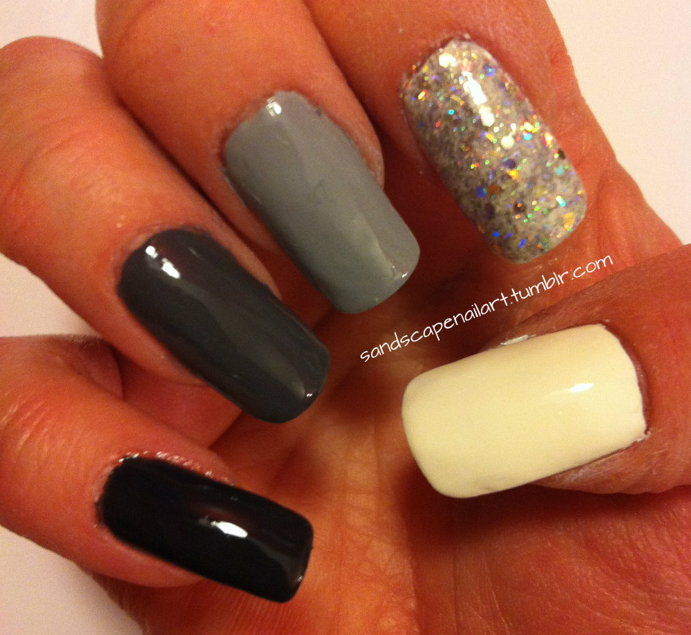 Sandscape Nail Art Grey White Ombre Simple Ombre That I