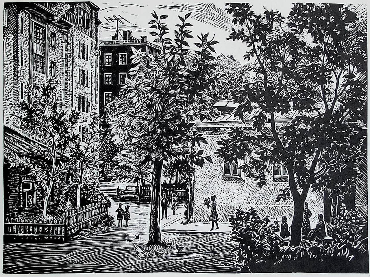 “In Our Block on Plyuschikha” by Valentin Tselmer (mid-1960s)