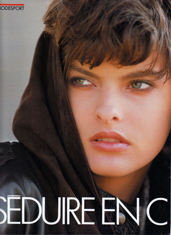 La Linda Evangelista | MADAME FIGARO France 1984 Seduire en cuir Model:...