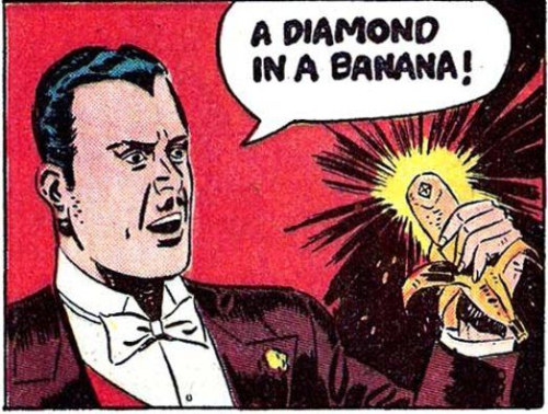 randomitemdrop:Item: a diamond in a banana; cannot be removed,...