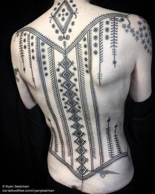 By Ryan Jessiman, done at Old Habits Tattoo, London.... backpiece;big;blackwork;facebook;healed;line art;other;ryanjessiman;twitter