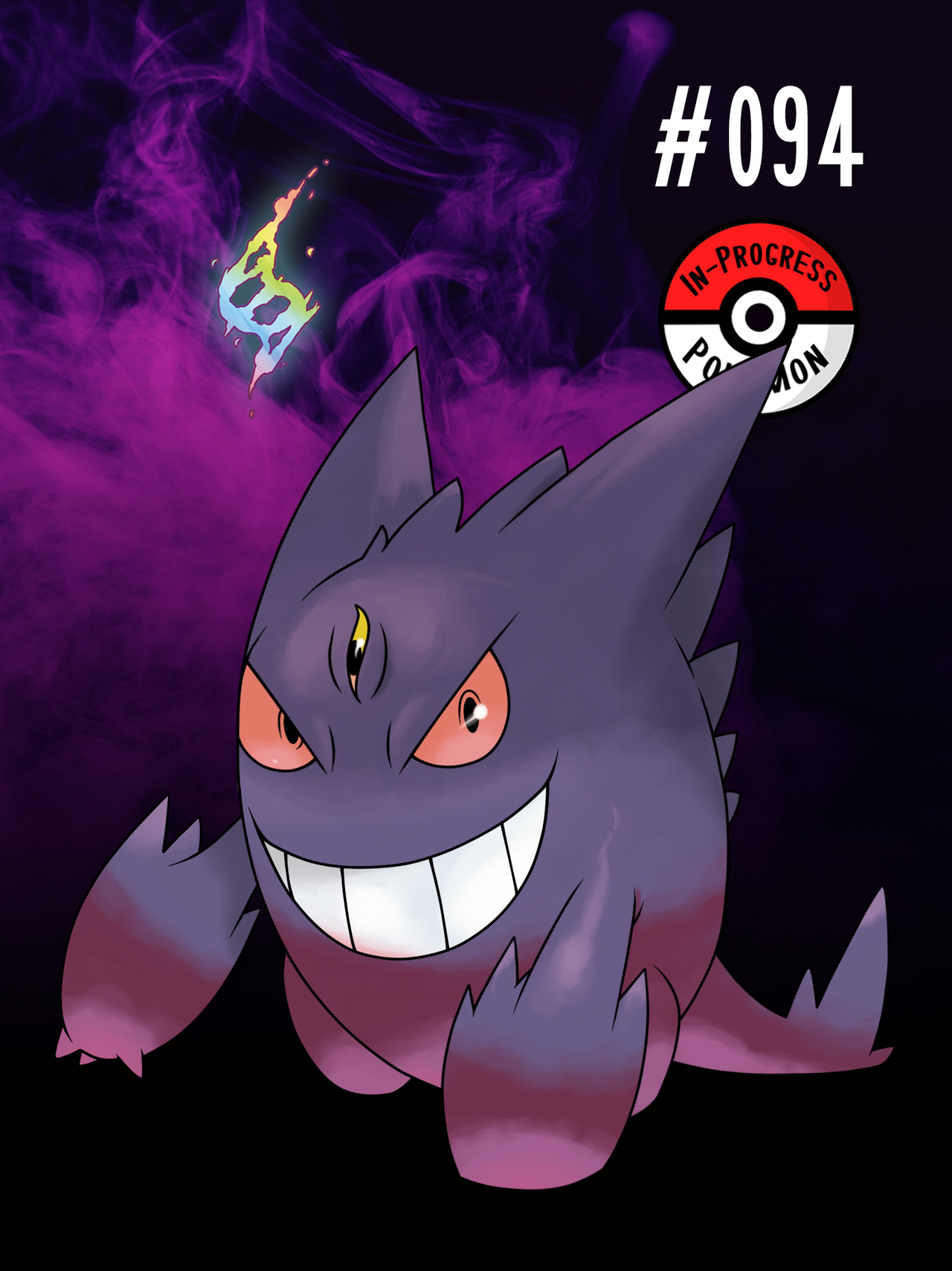 In-Progress Pokemon Evolutions | #092.5 - Gastly posses gas-like bodies ...