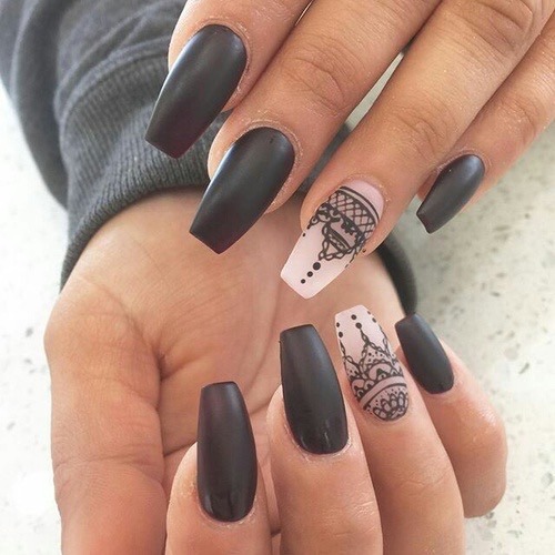 Matte Black Coffin Nails Tumblr