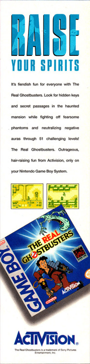 videogameads:THE REAL GHOSTBUSTERSActivisionGame Boy1993Ask me...