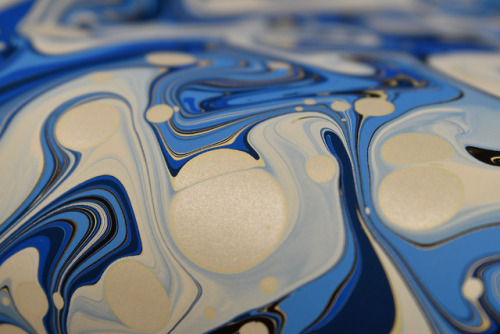 renato-crepaldi:Blue Fantasy marbled paper by Renato Crepaldi.