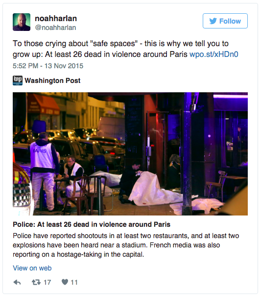 As Paris carnage unfolds, conservatives lash out at Obama, immigrants and college students