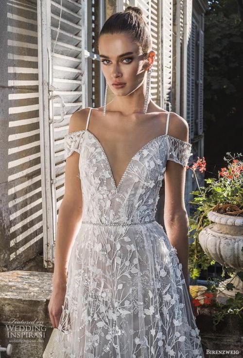 (via Birenzweig 2019 Wedding Dresses — “Paris Blossom” Bridal...