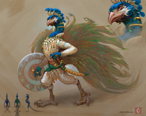 cindyworks:Peacock proud and rich warrior :>