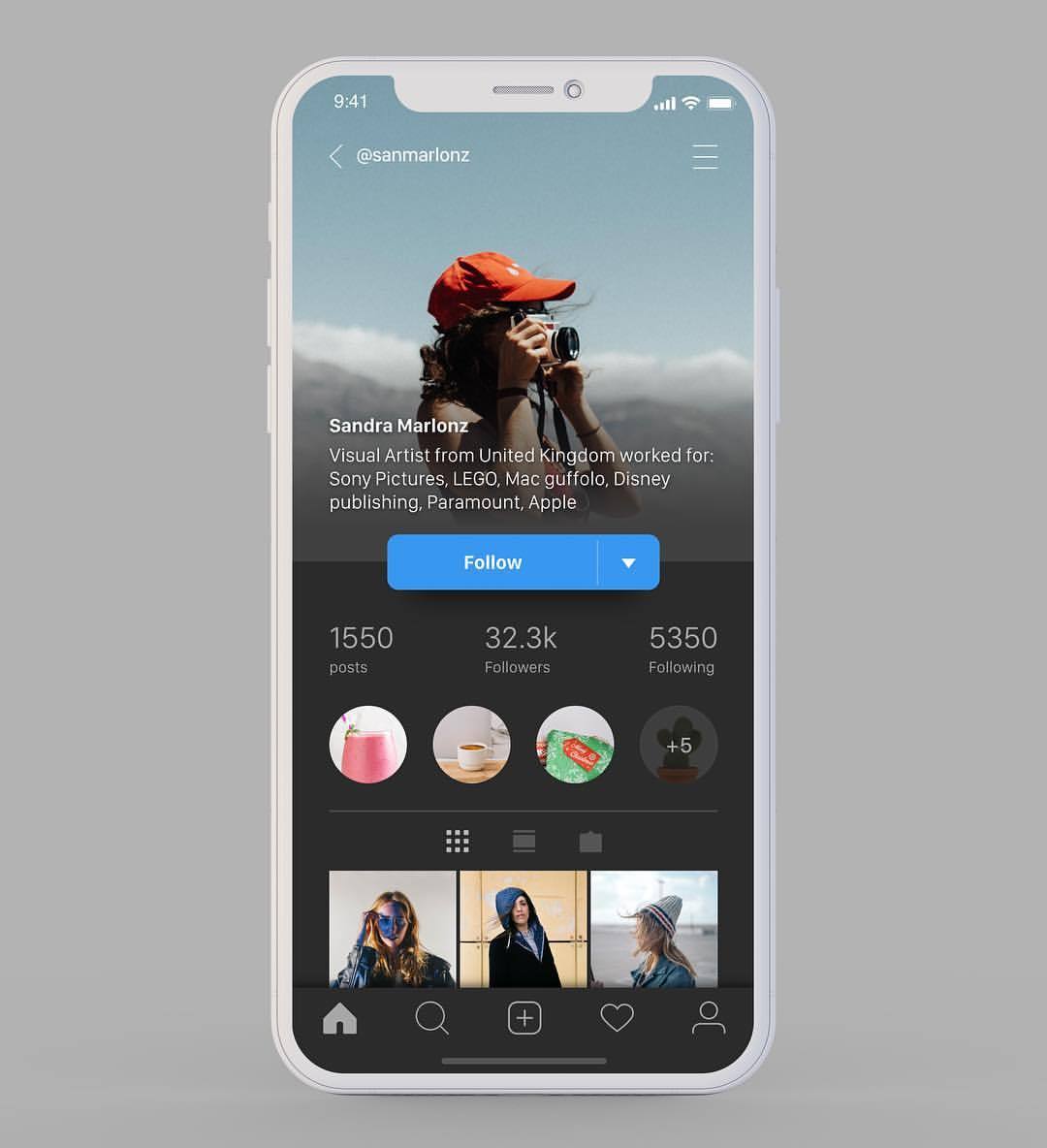 Instagram redesign on behance