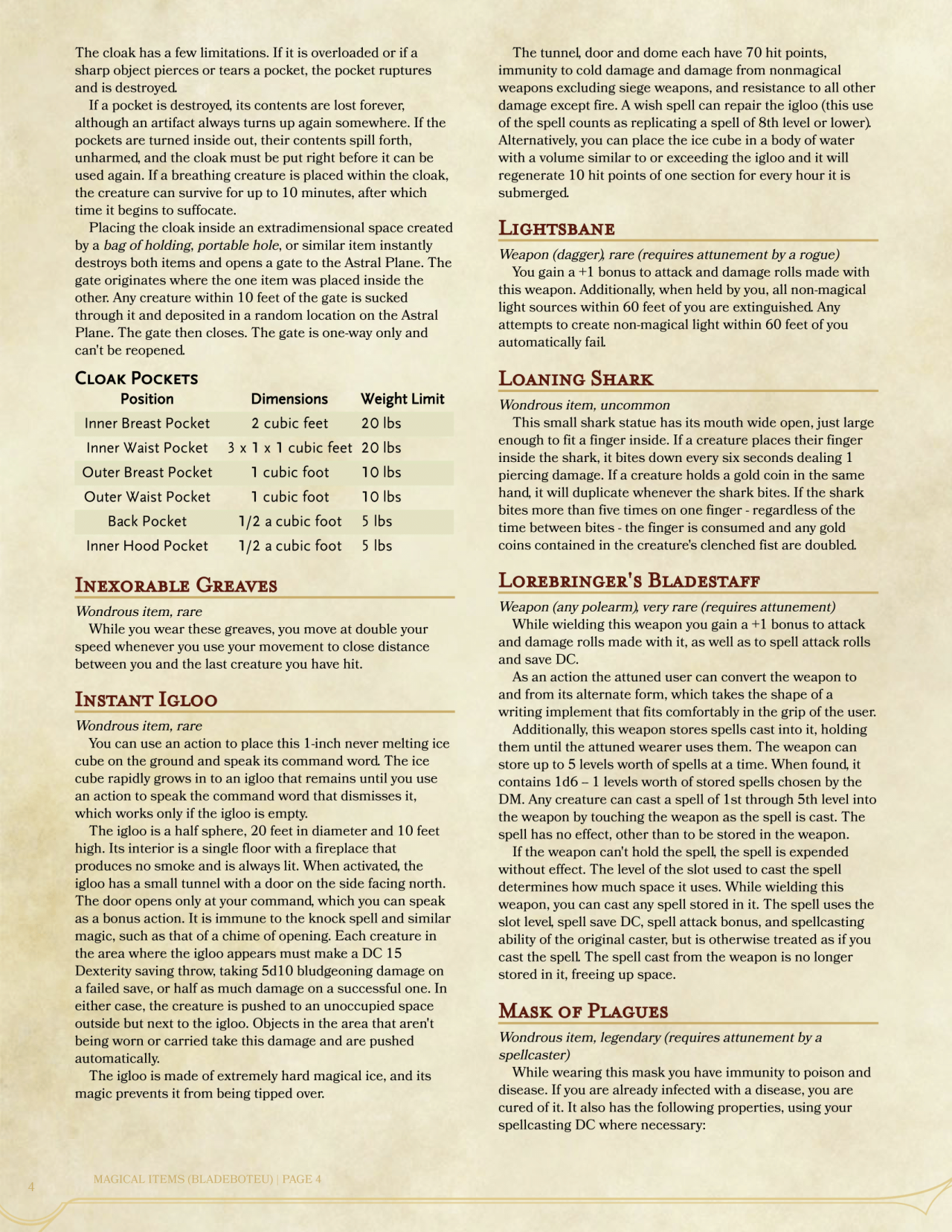 DnD 5e Homebrew — Magic Items Collection Volume 1 by BladeBotEU