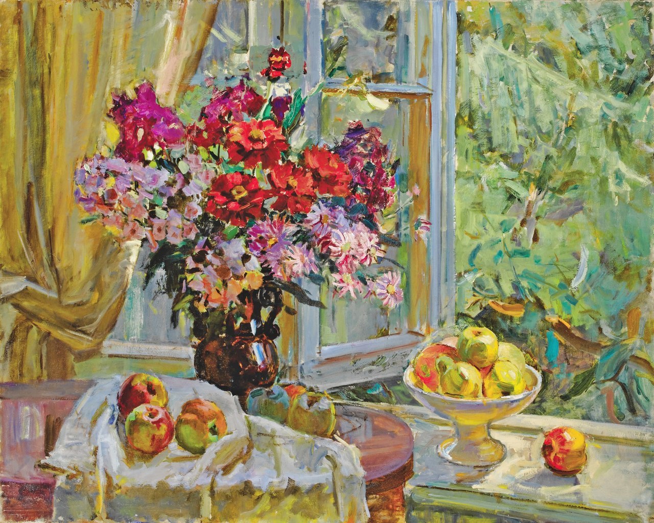 Soviet art. Fyodor Antonov, “Still Life By The Open Window” (1954)