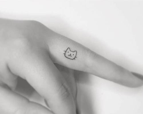 By Diki · Playground, done at Playground Tattoo, Seoul.... small;finger;pet;feline;micro;line art;animal;playground;tiny;ifttt;little;minimalist;cat;fine line