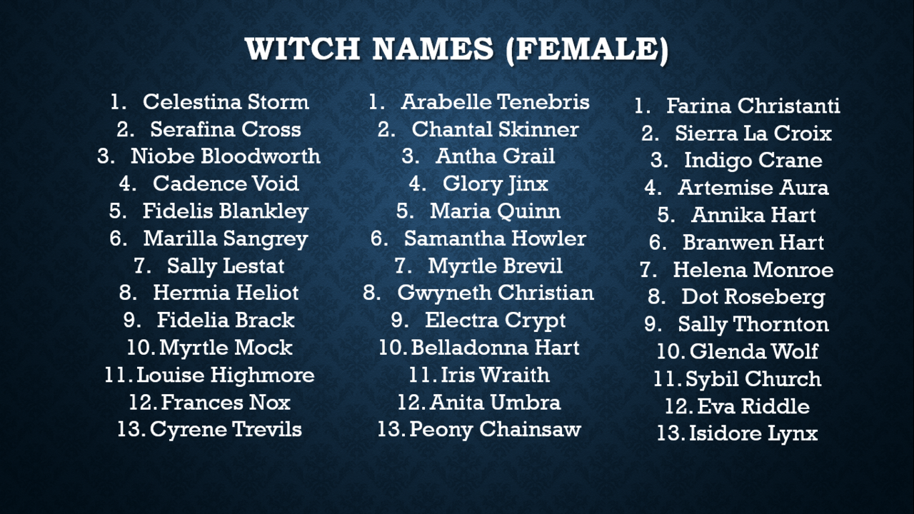 Witch Name Generator - Witch Names Generator, Maybe you would like to ...