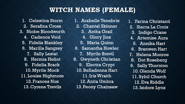female magical names