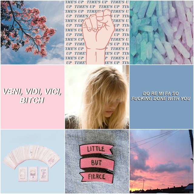 Trashy Aesthetics — 4/? Friends - Evy: Pink and Blue Blue: Freedom,...