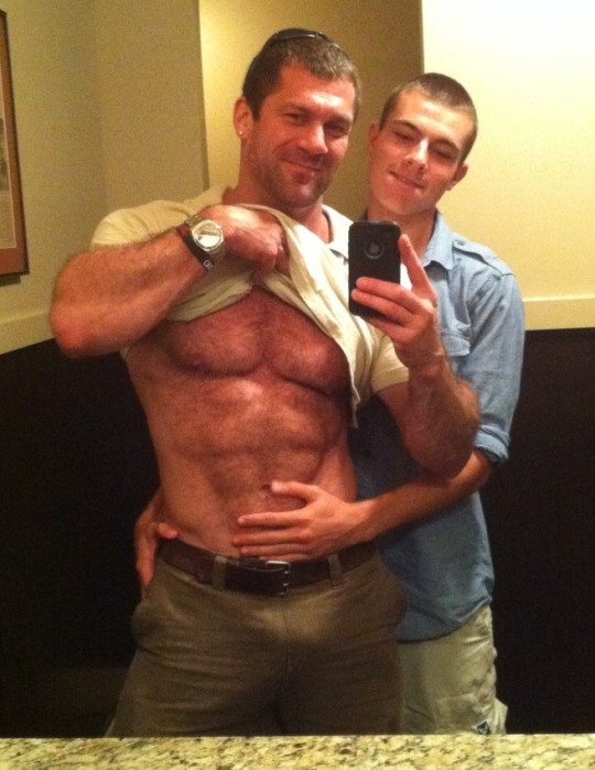 Chad Taylor and Gunner Lawson flaunting their daddy/son vibe. butchlvr53. 