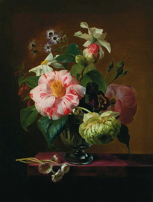 E. Agathe Pilon
Still Life of Flowers in a Crystal Vase on a Table Top
19th century