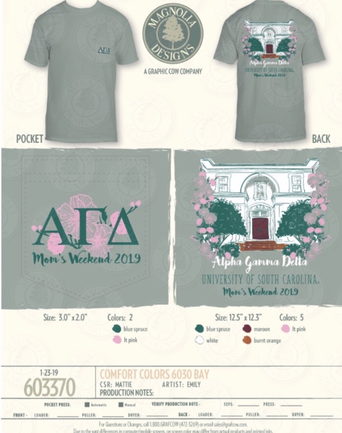 Sc Alpha Gam Tshirts Happy Moms Weekend Make Sure You Order 2