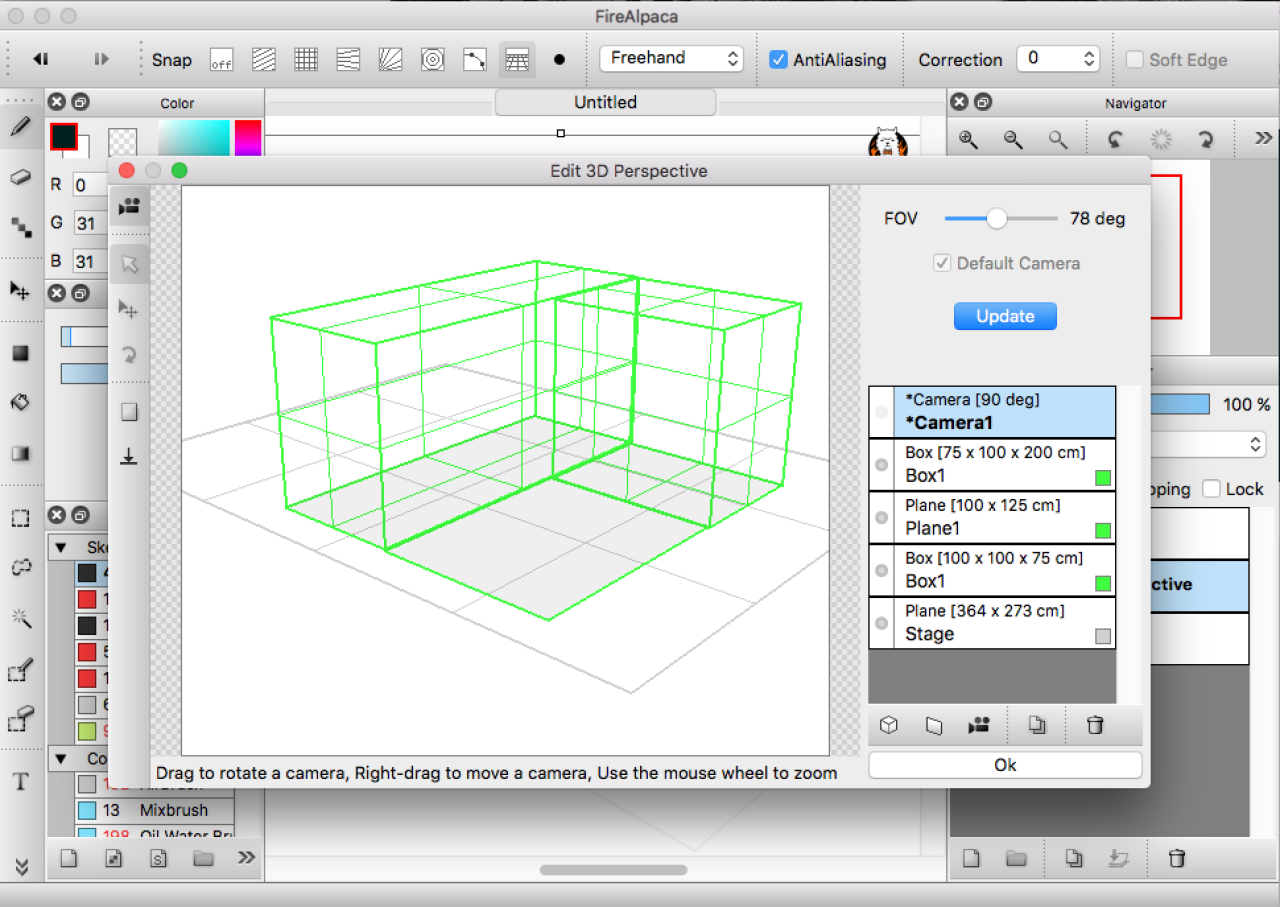 how to use firealpaca 3d perpective