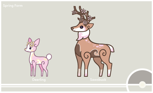 cosmopoliturtle:cosmopoliturtle:Pokemon #585-586 - Deerling,...