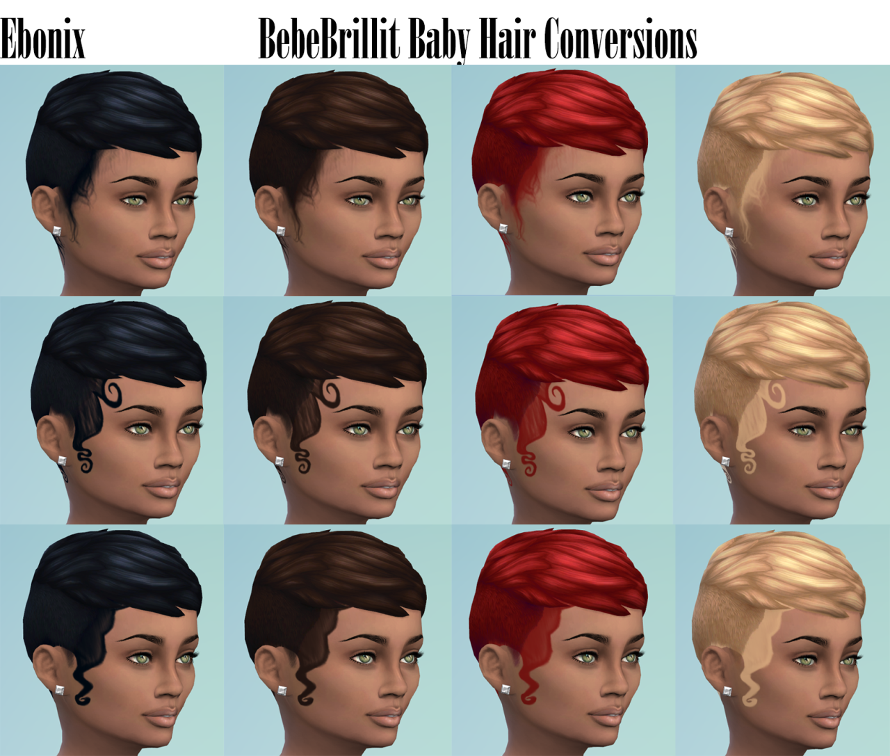The Sims 4 Cc — Ebonixsimblr ★ Bebebrillit Baby Hair