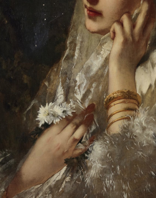 detailsofpaintings:Conrad Kiesel, Jeune Espagnole...