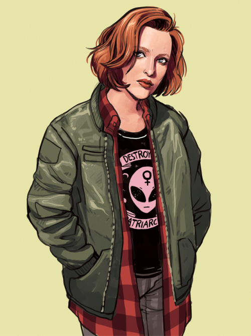 lisasterle:Been re-watching X-Files and had to draw a 90′s...