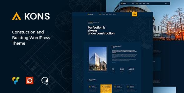 Kons - Construction and Building WordPress Theme v1.0.7 Nulled
