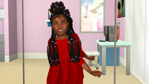 redheadsims-cc:IZZA HAIR  - KIDS VERSIONProportional size for...