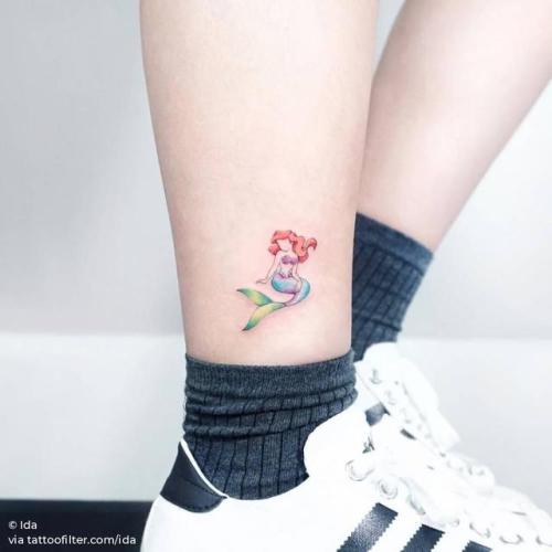 By Ida, done in Seoul. http://ttoo.co/p/30060 little mermaid;ariel;fictional character;micro;disney;ida;women;cartoon;ankle;facebook;twitter;mermaid;mythology;other;disney character;film and book;cartoon character