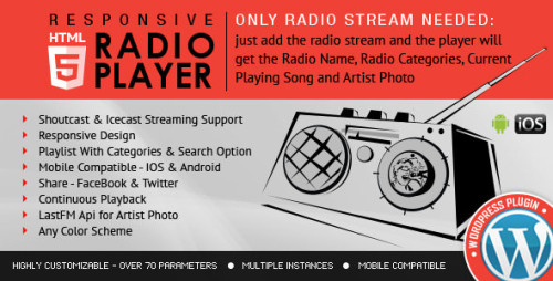 Radio Player Shoutcast & Icecast v3.3.3 Nulled
