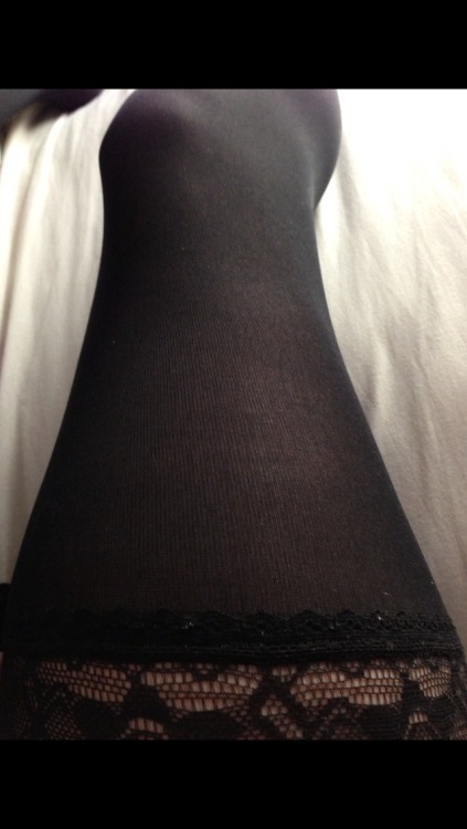 Beautifully soft Black opaque hold ups.