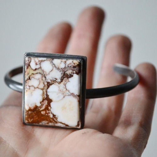 Custom wild horse magnesite cuff. This material always makes me...