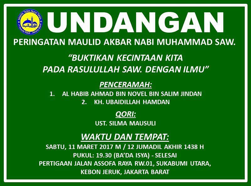 Jadwalmajelis Undangan Maulid Nabi Muhammad Saw Buktikan