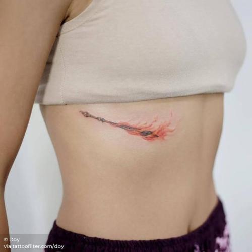 By Doy, done at Inkedwall, Seoul. http://ttoo.co/p/28695 sword;small;rib;fire;facebook;nature;twitter;doy;weapon;illustrative