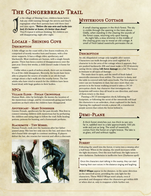 dnd-5e-homebrew:The Gingerbread Trail Adventure by...