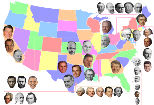 Presidential Home States Maps On The Web 5918