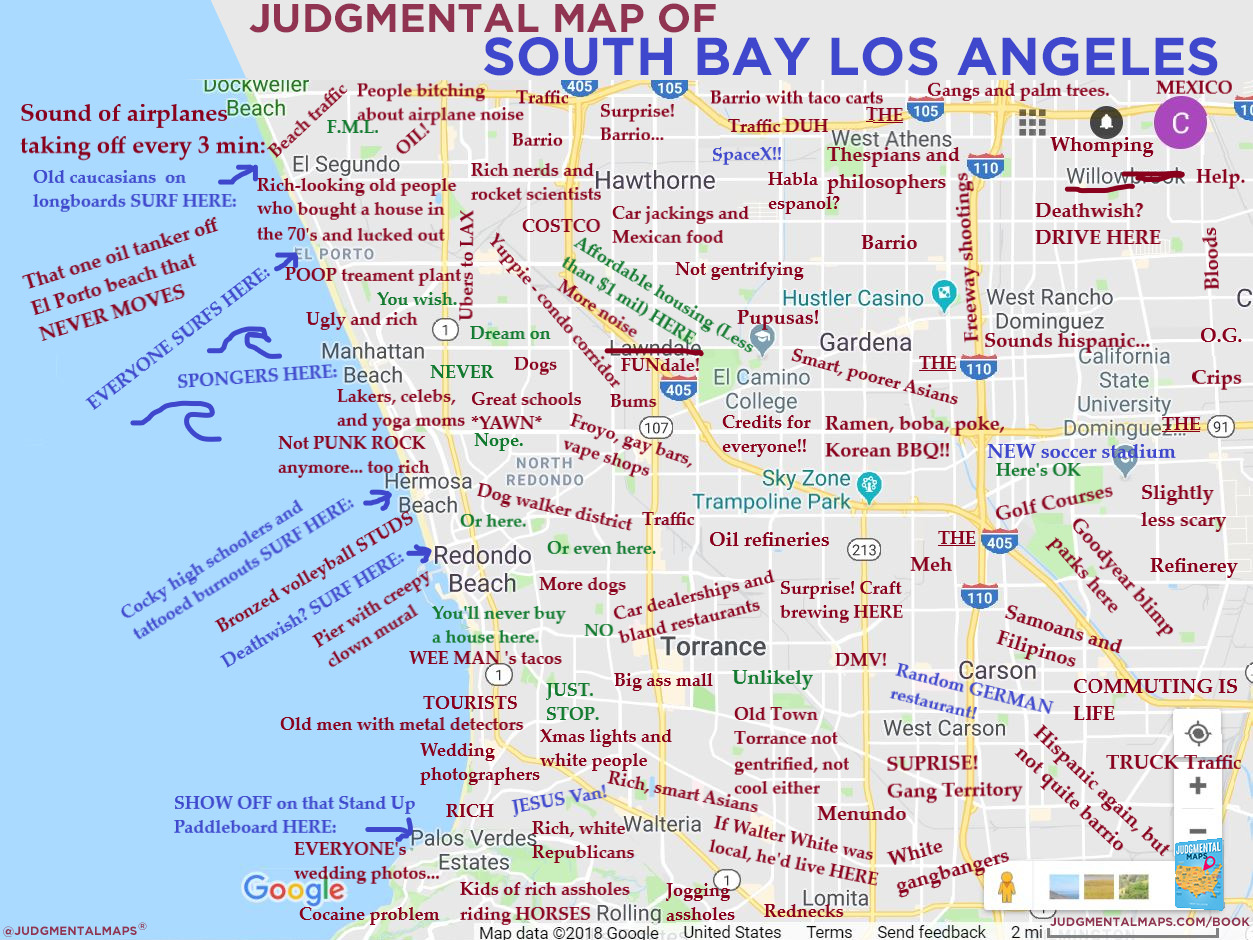 Judgmental Maps South Bay Los Angeles Ca By Anonymous Copr 2018