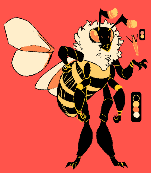 500 bees in a trench coat — i made bug gfs,, they don’t have names yet