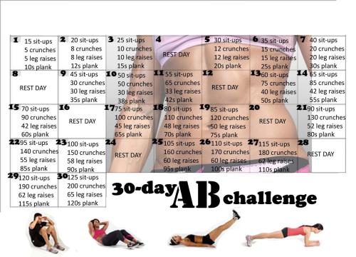30 Day Workout Challenge Tumblr