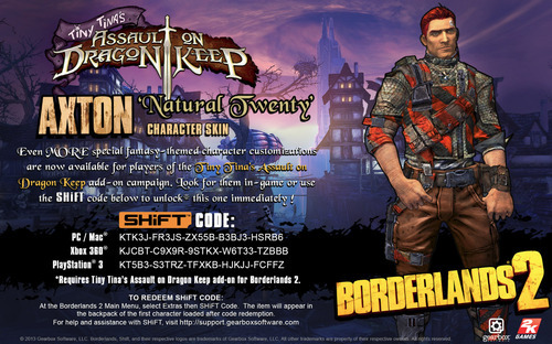 borderlands 2 community day skins shift codes