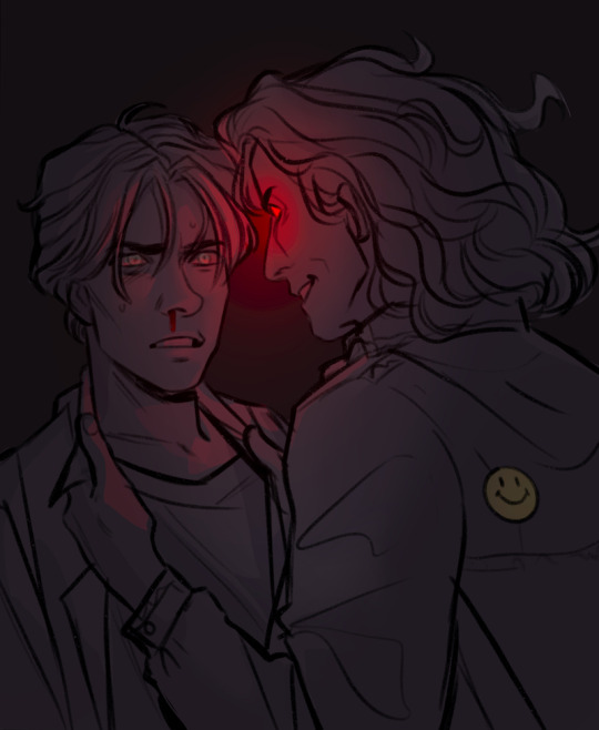 a quick sketch i did the other day to loosen up before working on commissions! stephen king really did me dirty for not letting...