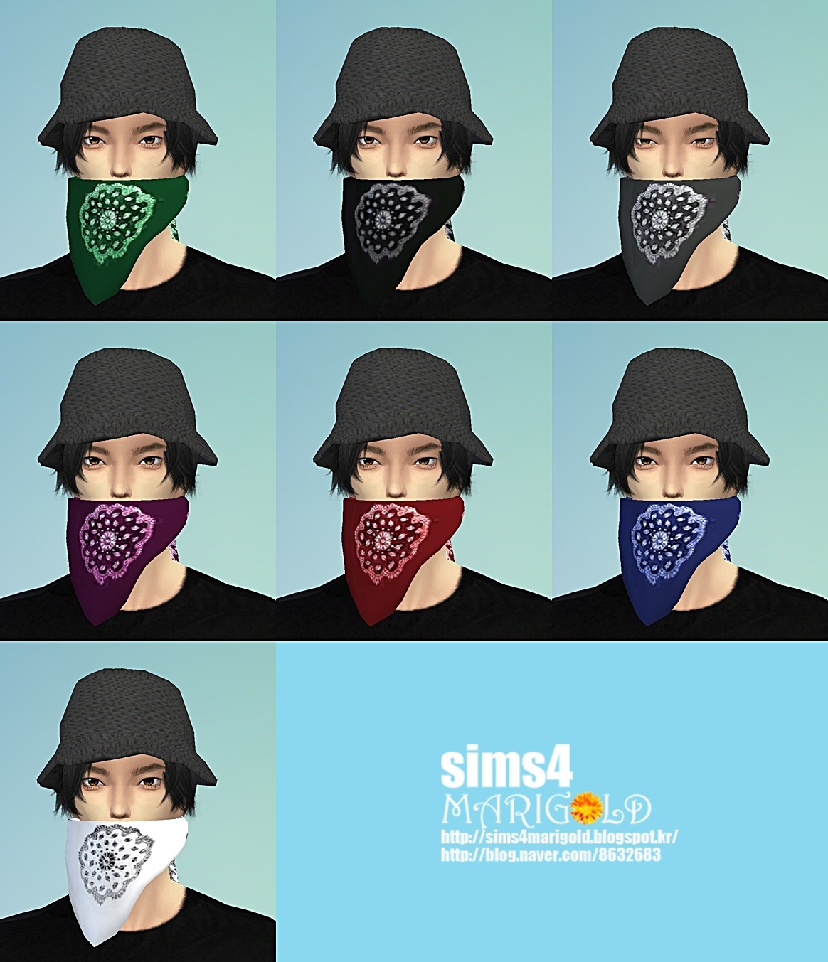 sims4-marigold: neck scarf(mask)_7 color unisex... - Simblr of SimBuscus
