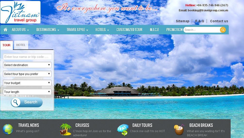 thiết kế website du lịch chuyên nghiệp