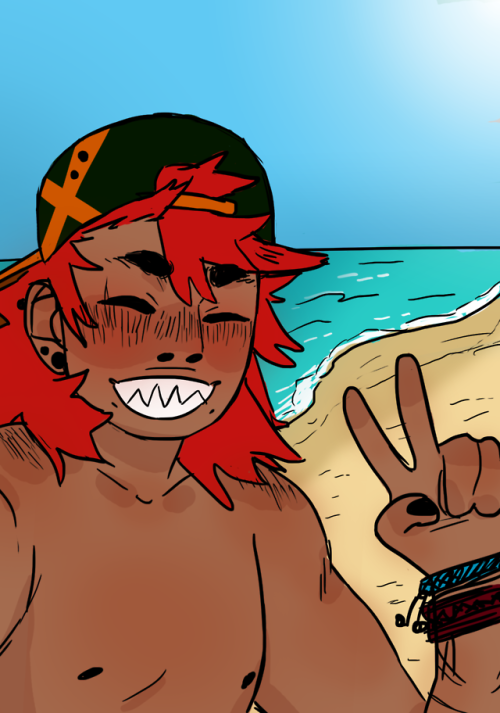 bbuggs:kirishima goes to mexico with his mums… bakugou suffers