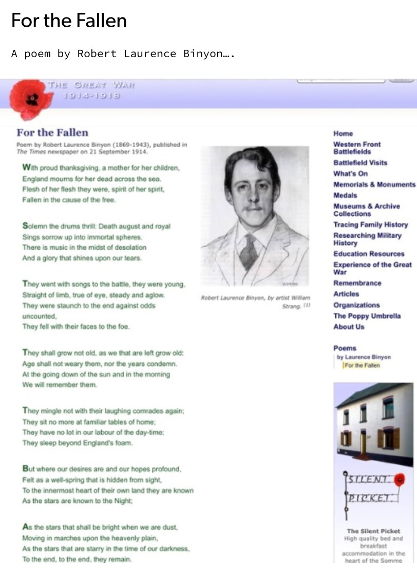 SKIPPY — Http://www.greatwar.co.uk/poems/laurence-binyon-for...