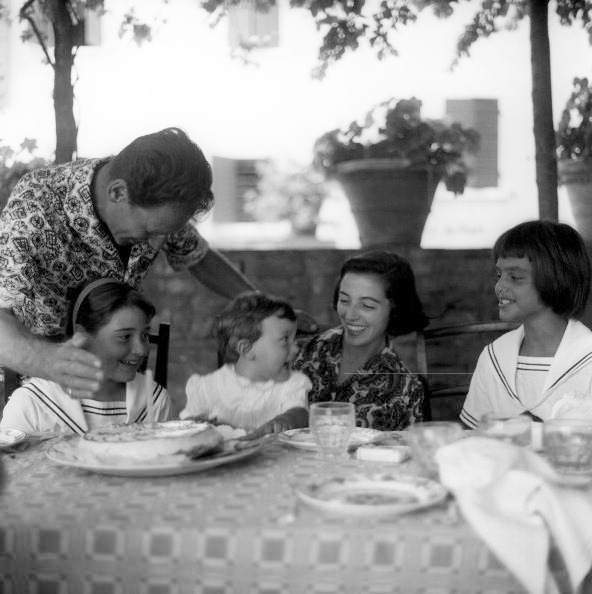 Tina Aumont • August 1958 - The family of the actors Jean-Pierre...