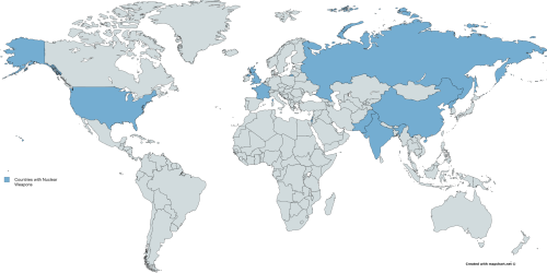 Countries with Nuclear Weapons. - Maps on the Web