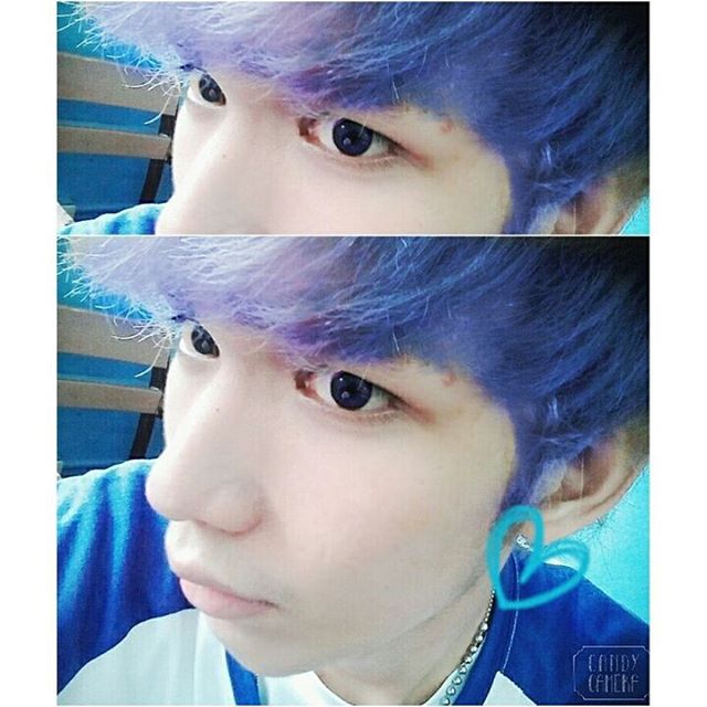 Ced Baal Blue  hair  eyes kpop  Ced kpop Korean  