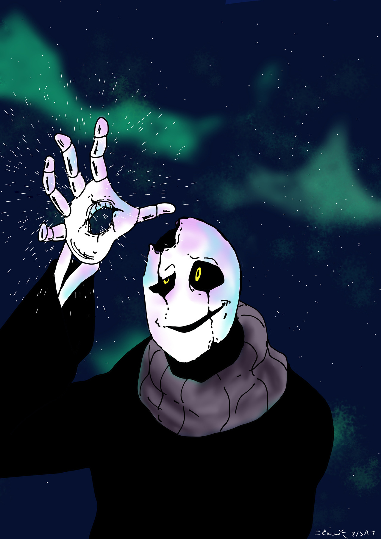 Traveling Artist Crow — Drew this Gaster over a year ago… Still one of